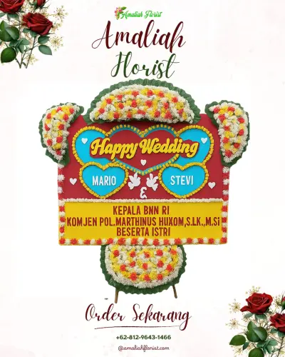 Karangan Papan Bunga Pernikahan di Sudimara Pinang